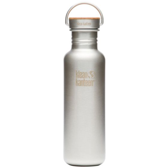 Klean Kanteen Reflect Unibody Bamboo Cap Fles 800 ml - Geborsteld Roestvrij