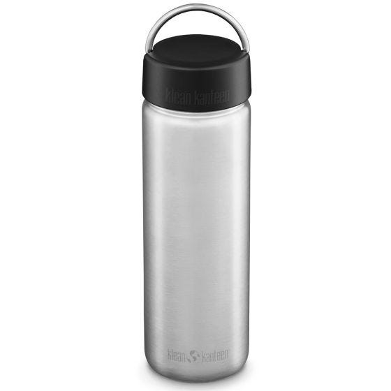 Klean Kanteen Wide Mouth Loop Cap Fles 800 ml - Geborsteld Roestvrij