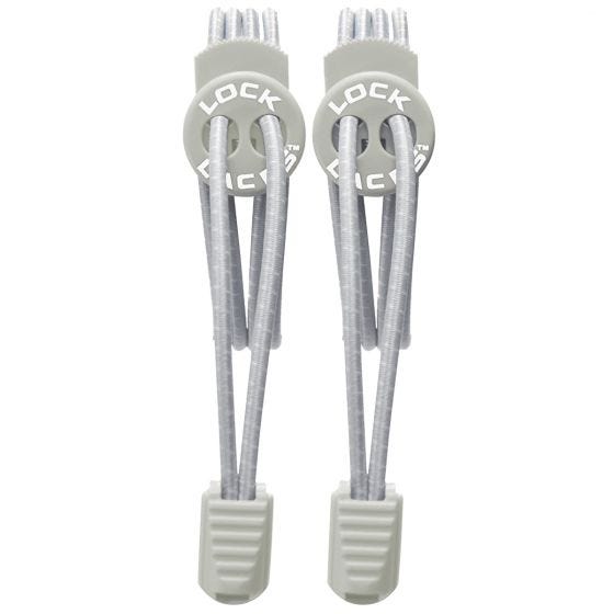Lock Laces Elastic No Tie Schoenveters - Cool Grey