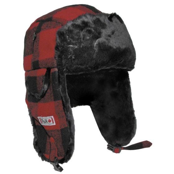 Fox Outdoor Lumberjack Bontmuts - Rood/Zwart