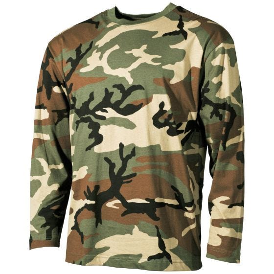MFH T-shirt met Lange Mouwen - Woodland