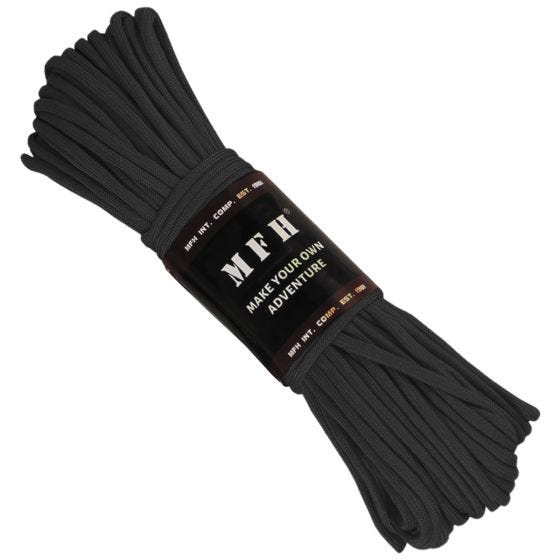 MFH Parachutekoord 100 ft - Zwart