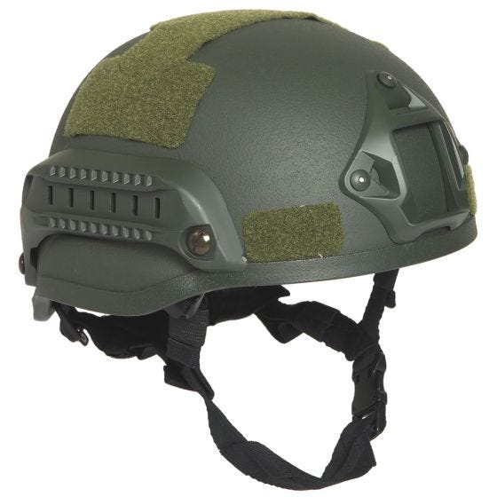 Mil-Tec US M.I.C.H. 2002 Gevechtshelm met Reling - Olijf