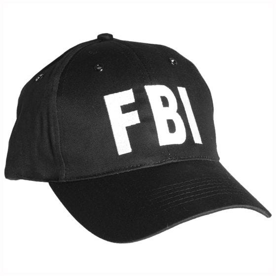 Mil-Tec FBI Baseballpet met Plastic Band - Zwart