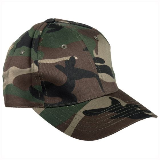 Mil-Tec Baseballpet met Plastic Band - Woodland