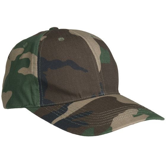 Mil-Tec Baseballpet met Metalen Gesp Ripstop - Woodland