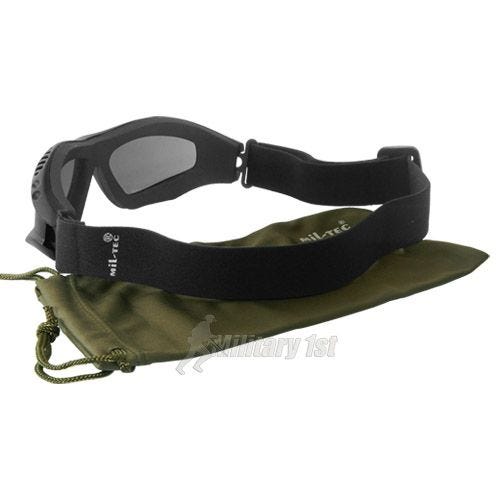 Mil-Tec Commando Air Pro Stofbrillen - Smoke Black