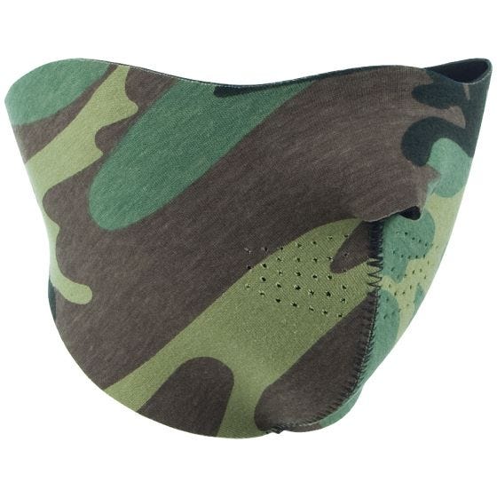 Mil-Tec Omkeerbaar Halfgelaatsmasker Neopreen - Zwart/Woodland