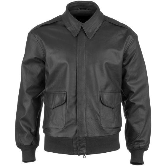 Mil-Tec A-2 Pilotenjack Leer - Zwart