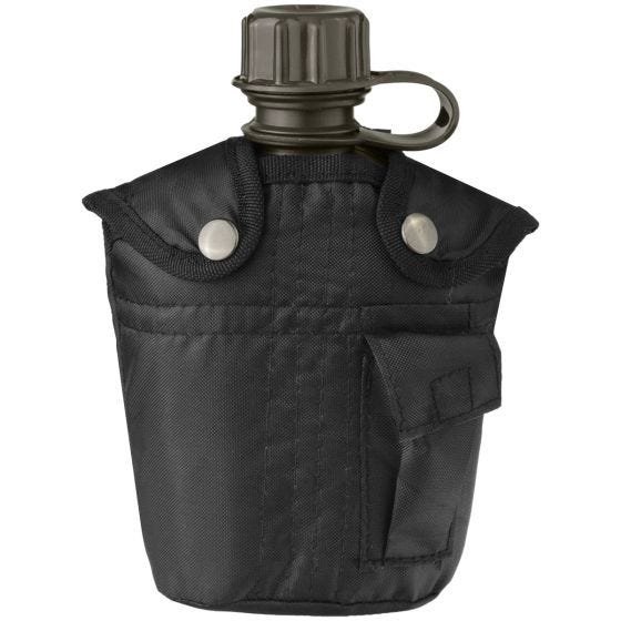 Mil-Tec Veldfles met Hoes 1 Liter Zwart