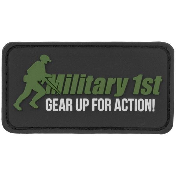 Military1st Gear Up For Action Patch - Zwart/Wit/Groen