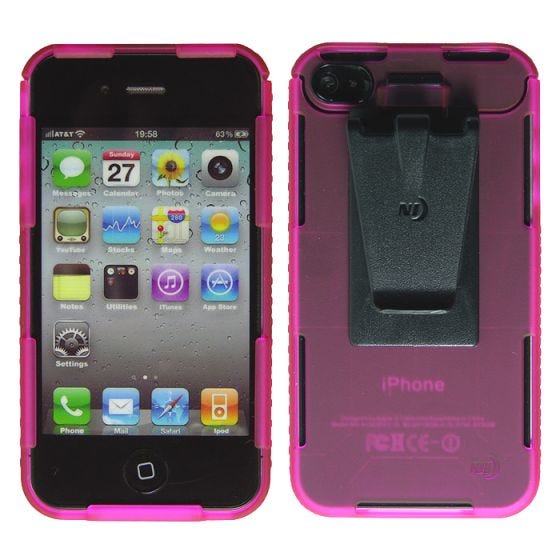 Nite Ize Connect Case for iPhone 4/4S Telefoonhoesje - Roze Doorschijnend