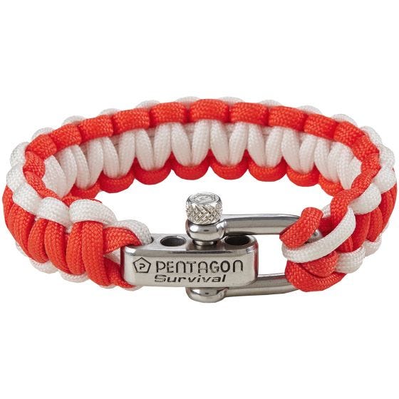 Pentagon Survival Armband - Rood-Wit