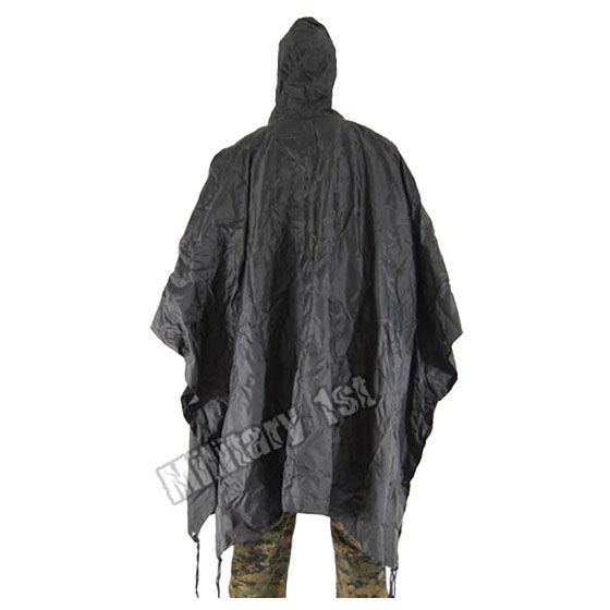 Mil-Tec Waterdichte Poncho Ripstop - Zwart