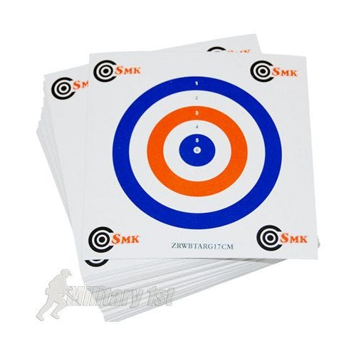 SMK Red White Blue Papieren Schietdoelen 17 cm Verpakking met 100 Stuks