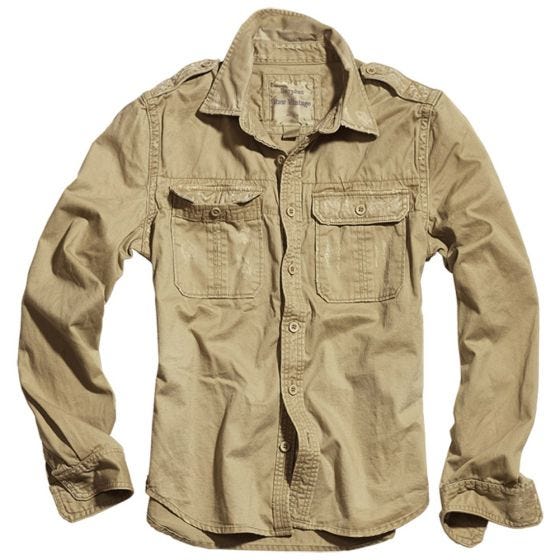 Surplus Overhemd met Lange Mouwen - Beige