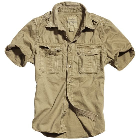 Surplus Overhemd met Korte Mouwen - Beige