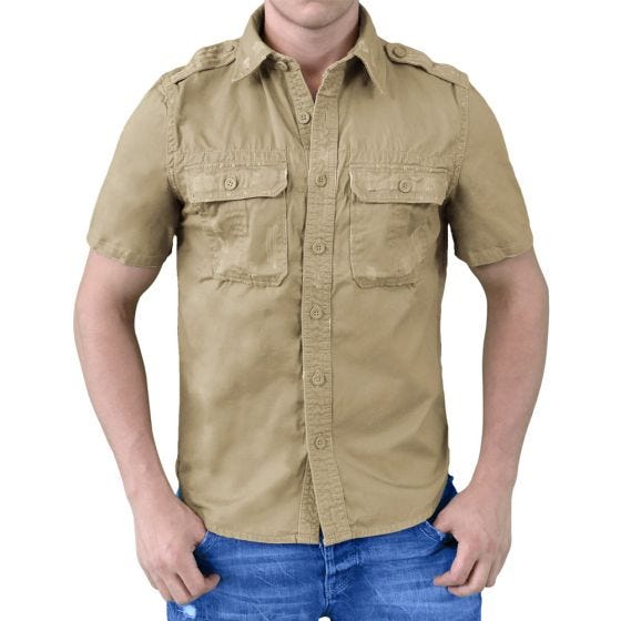 Surplus Overhemd met Korte Mouwen - Beige