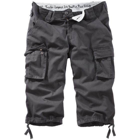 Surplus Trooper Legend Driekwartshort - Zwart Gebleekt