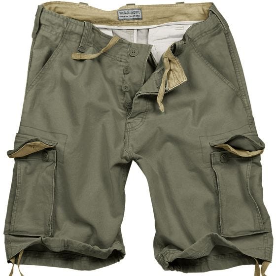Surplus Vintage Short - Gebleekt Olijfgroen