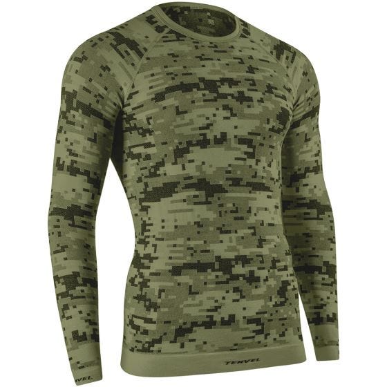 Tervel Optiline Digital Overhemd met Lange Mouwen - Military/Grijs