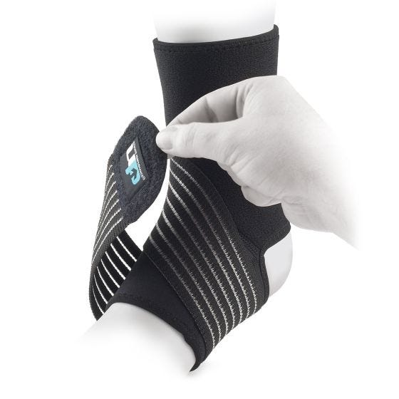 Ultimate Performance Enkelondersteuning met Riempjes Neopreen Zwart
