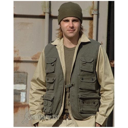 Mil-Tec Moleskin Visvest - Olijf