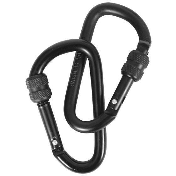 Web-Tex Warrior Vergrendelbare Karabijnhaken 8 mm - Zwart