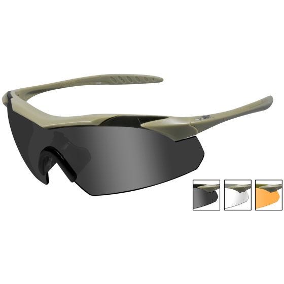 Wiley X WX Vapor Standaard brillen - Smoke + Helder + Light Rust Glazen / Matte Tan Montuur