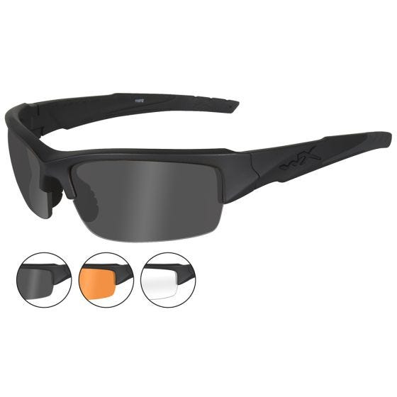 Wiley X WX Valor Standaard brillen - Smoke Grey + Helder + Light Rust Glazen / Matte Black Montuur