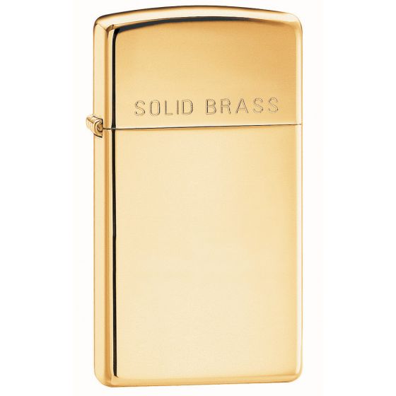 Zippo Slim High Polish Brass Engraved Aansteker - High Polish Brass